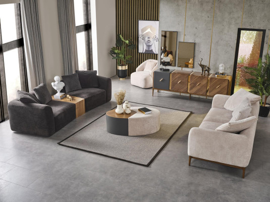 Sofa 3 miejsce do siedzenia Podkładka Sofy Włókienniczy Salon Nowe Meble Nowoczesne szare