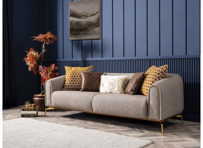 Sofa 3 miejsce do siedzenia trzyosobowa luksusowa sypialnia w stylu nowoczesnego szarego metalu