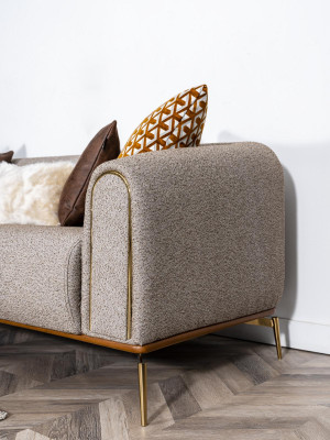 Sofa 3 miejsce do siedzenia trzyosobowa luksusowa sypialnia w stylu nowoczesnego szarego metalu