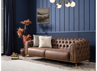 Chesterfield Sofa 3 miejsce do siedzenia Kanapa Meble Sofy Kanapy Salon 230cm
