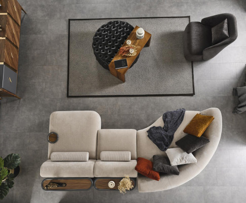Szafka kawowa do salonu Zestaw Stołek Design Luxury Meble 2-częściowy new modern