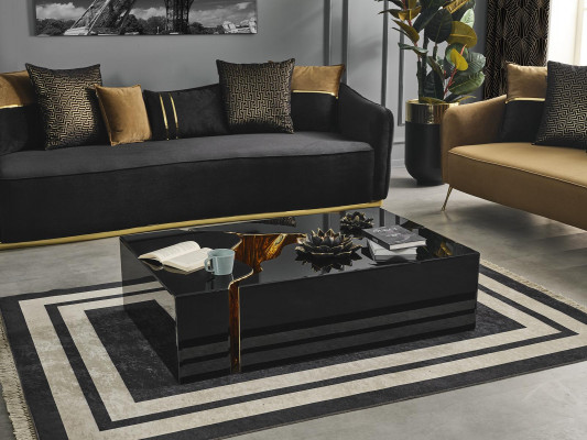 stolik kawowy Design Meble Luksusowy nowy Czarny Modern Living Room Drewno