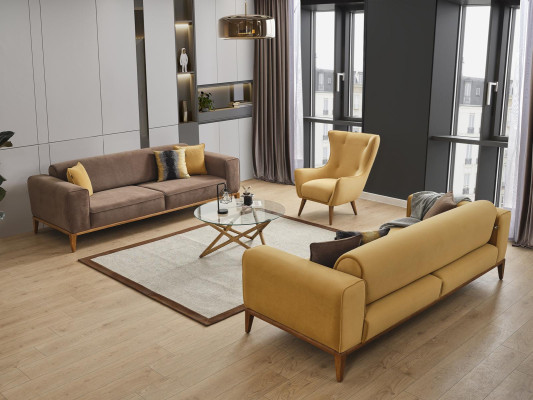 Salon Fotel Design Couch Luxury Lounge Podkładka Club Disco Żółta