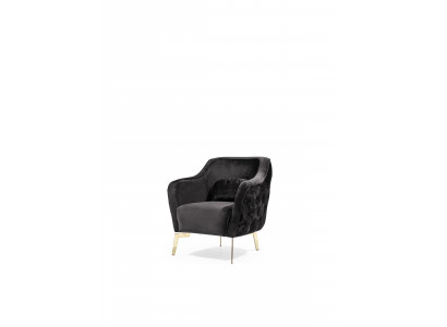 Salon Fotel Podkładka Design Nowoczesne Sofy Włókiennicze Nowe Luksusowe Czarne