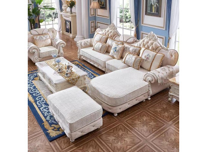 Klasyczny narożnik Narożnikowa kanapa Zestaw narożny Żywy krajobraz Sofa w kształcie litery L