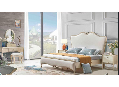 Łóżko Podkładka Design Luksusowe Łóżko Podwójne Biały 180x200cm Sypialnia Meble Nowe