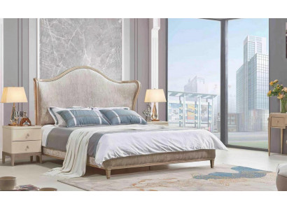 Design Luxury Double Silver łóżka Meble Sypialnia Łóżko Podkładka Materiał Włókienniczy