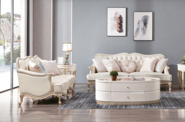 Klasyczna kanapa Chesterfield 3+2 miejsce do siedzenia Sofa Kanapy Meble Beige