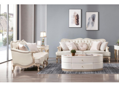 Klasyczna kanapa Chesterfield 3+2 miejsce do siedzenia Sofa Kanapy Meble Beige