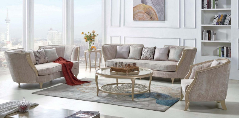 Luksusowy zestaw sofowy Hotel Meble Sofa Kanapa Elegancki styl Sofa materiałowa