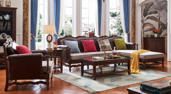America Meble 1800 Styl Kolonialny Zestaw mebli do salonu sofowy
