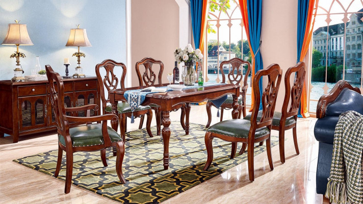 Kompletny Zestaw 6 Krzesła jadalnia Grupa Drewno Krzesło Luxury Meble Baroque