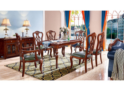 Kompletny Zestaw 6 Krzesła jadalnia Grupa Drewno Krzesło Luxury Meble Baroque