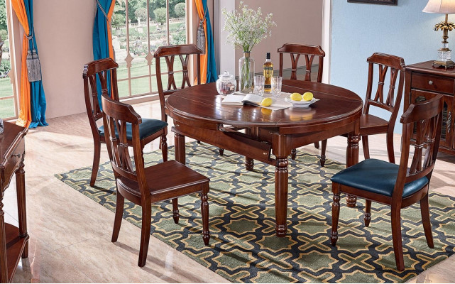 Stół obiadowy Design Meble Meble Stół przesuwny stoły Solidne drewno Tabela