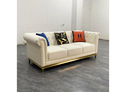 Chesterfield Włókienniczy Couch Sofa 3 miejsce siedzące Siedziba Sofy Sofy Podkładka Nowość