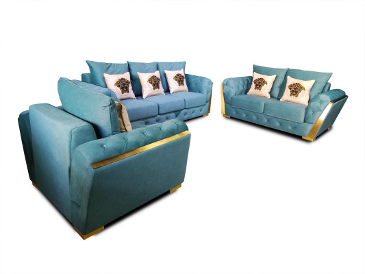 Zestaw sofowy Chesterfield Zestaw Kanapy 3+2+1 Meble Materiał Sofa Kanapy 3szt.