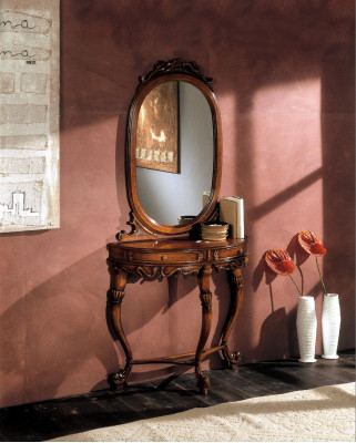 stoły konsole Tabela Side Sleep Pokój Drewno Lustro + Stół konsolowy Komody