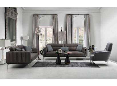 Zestaw sofowy Sofa Ustawić Sofy 3+3+1 miejsce siedzące Fotel Nowoczesny Poliester Trzyosobowy
