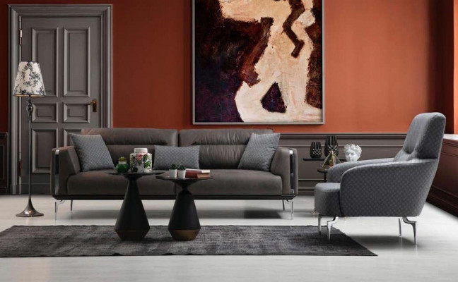 Zestaw sofowy Sofa Ustawić Sofy 3+3+1 miejsce siedzące Fotel Nowoczesny Poliester Trzyosobowy