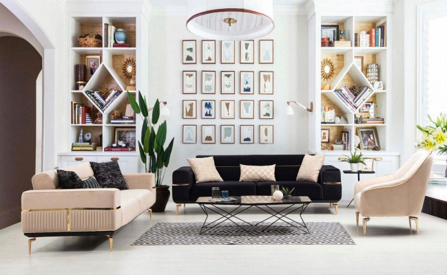 Zestaw sofowy Sofa Ustawić Sofy 3+1 Siedziba Fotel Meble Podkładka Designerskie Kanapy