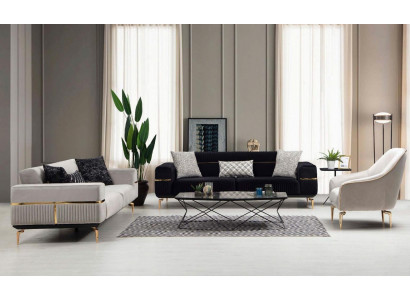 Luksusowy Zestaw sofowy Sofa Podkładka Grupa Sofas 3+3+1 miejsce siedzące Fotel 3szt. Zestaw aksamitów