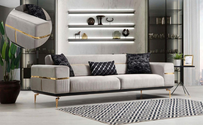 Luksusowy Zestaw sofowy Sofa Podkładka Grupa Sofas 3+3+1 miejsce siedzące Fotel 3szt. Zestaw aksamitów