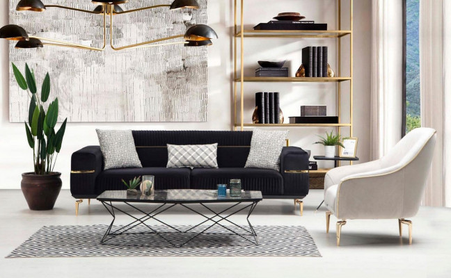 Luksusowy Zestaw sofowy Sofa Podkładka Grupa Sofas 3+3+1 miejsce siedzące Fotel 3szt. Zestaw aksamitów