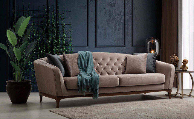 Sofa trzyosobowa 3 miejsce do siedzenia Sofy Luksusowa Kanapa Tapicerowana Materiał Kanapy Meble 230cm