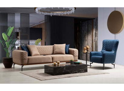 Zestaw sofowy Sofa Luksusowe Sofy Garniur Fotel 3+1 miejsce siedzące Modern Set Design Grupa