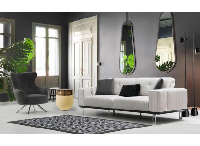 Zestaw sofowy Sofa Luxury 3+1 Siedziba Sofy Fotel Materiał Design Poduszka Siedziska Meble Nowe