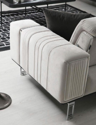 Zestaw sofowy Sofa Luksusowy Zestaw Sof 3+3+1 Siedziba Sofy Fotel Materiał Design Meble Nowość