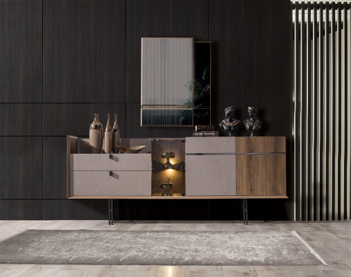 Idealny zestaw do jadalni designerskie LED nowoczesne Szkło Lustro 2-częściowy