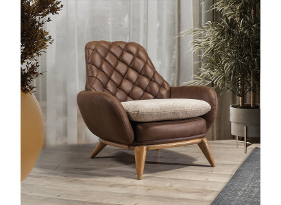 Designerski brązowy Fotel Living Room LoungeFotel Luksusowy pokój jednoosobowy