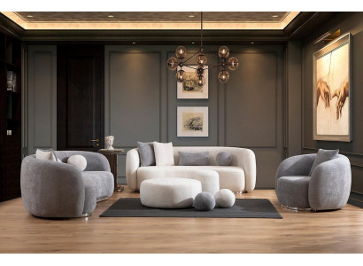 Zestaw sofowy 4 3 1 miejsce do siedzenia Salon Kompletny zestaw sof Nowoczesny zestaw Stołek
