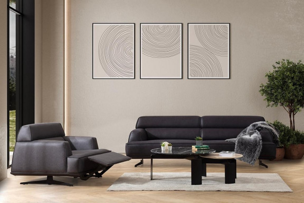 Luksusowy Zestaw sofowy Sofa Ustawić Sofy 3 1 miejsce siedzące Fotel Modern Skóra Nowość