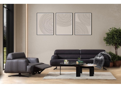 Luksusowy Zestaw sofowy Sofa Ustawić Sofy 3 1 miejsce siedzące Fotel Modern Skóra Nowość