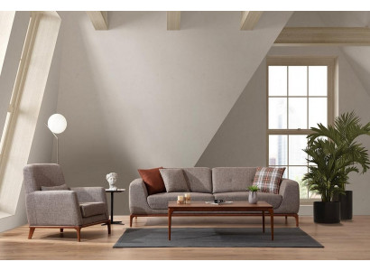 Luksusowy Zestaw sofowy Sofa 3 miejsce do siedzenia Fotel Materiał Nowoczesny Szary Zestaw Nowoczesny Nowy