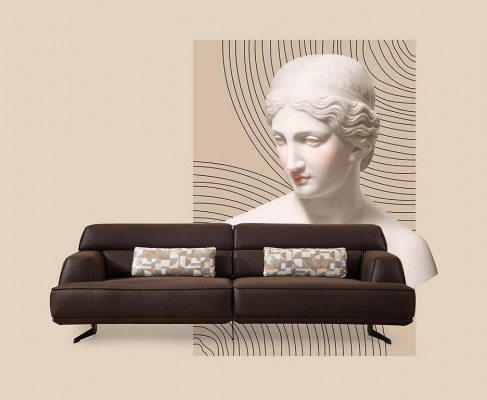 Sofa 3 miejsce do siedzenia Designerska Sofa Kanapa Podkładka Sofy Kanapy Materiał Skóra Nowy