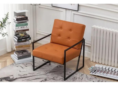 Salon Fotel Orange Nowa luksusowa tekstylna tapicerka na metalowych nogach
