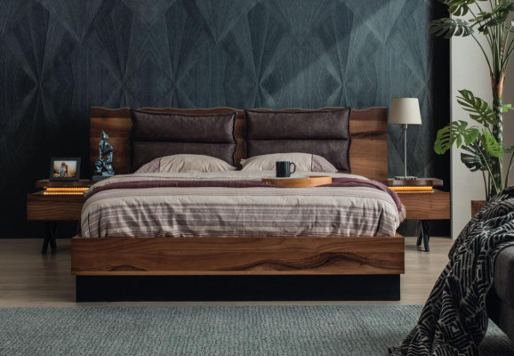 Nowoczesna Sypialnia Meble Designerskie Łóżko 2x Szafki nocne Szafa