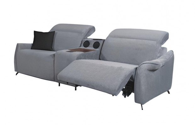Szara Podkładka Sofa Designerska 3-miejsce siedzące Trzyosobowa z System muzyczny Modern