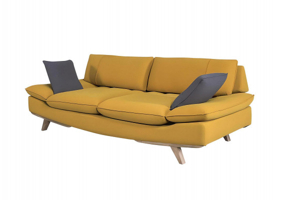 Żółta trzyosobowa sofa do salonu 3-miejsce siedzące Stylowa podkładka do kanapy Nowa