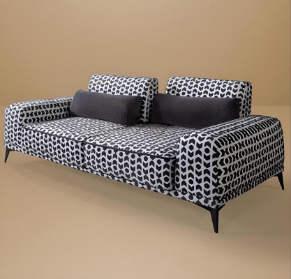 Stylowa sofa 3-miejsce do siedzenia ze wzorem Podkładka do kanapy salonu z ramą drewnianą
