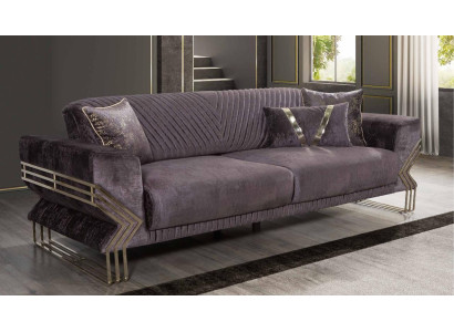 Nowoczesna Fioletowa Designerska Kanapa Trzyosobowa Podkładka Sofa Salon 3-miejsce siedzące