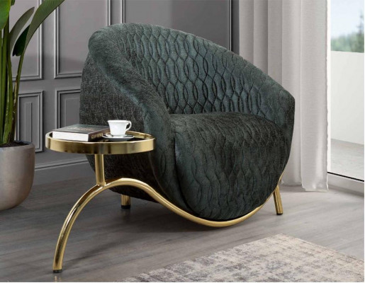 Zielona TapicerkaFotel Designer LoungeFotel Meble Luksusowe 1-miejsce siedzące