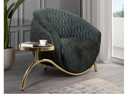 Zielona TapicerkaFotel Designer LoungeFotel Meble Luksusowe 1-miejsce siedzące