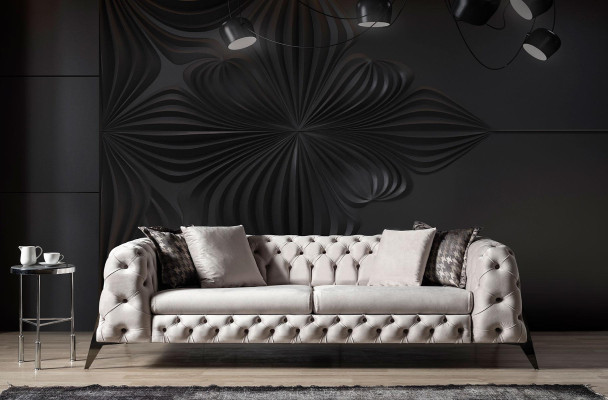 Jasnoszary salon Chesterfield Zestaw sofowy 4+3 Fotel Luxus Fotel