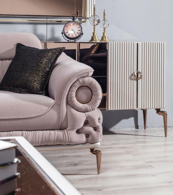 Szlachetny salon Ustaw luksusową podkładkę pod sofę designerską Fotel Szafkę TV