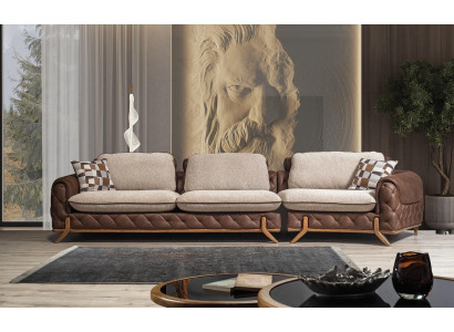 Stylowe 4-miejsce siedzące luksusowe sofy do salonu kanapy ekskluzywna skórzana sofa