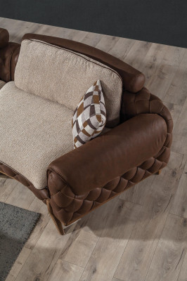 Stylowe 4-miejsce siedzące luksusowe sofy do salonu kanapy ekskluzywna skórzana sofa
